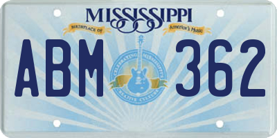 MS license plate ABM362