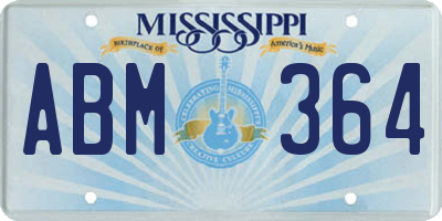 MS license plate ABM364