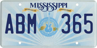 MS license plate ABM365