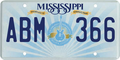 MS license plate ABM366