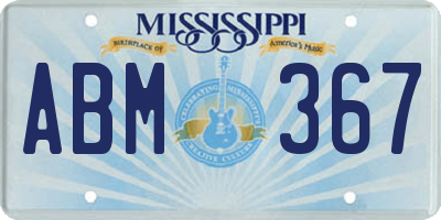 MS license plate ABM367