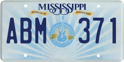 MS license plate ABM371