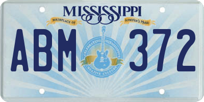 MS license plate ABM372