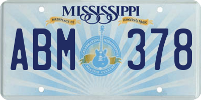 MS license plate ABM378