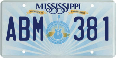 MS license plate ABM381