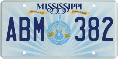 MS license plate ABM382