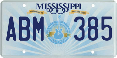 MS license plate ABM385