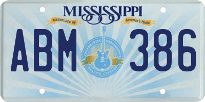 MS license plate ABM386