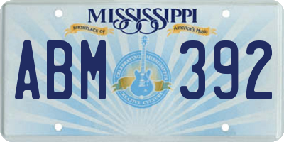 MS license plate ABM392