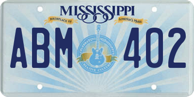 MS license plate ABM402
