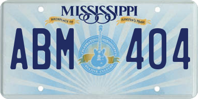 MS license plate ABM404