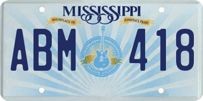 MS license plate ABM418