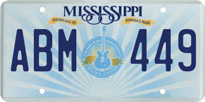MS license plate ABM449