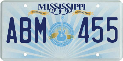 MS license plate ABM455
