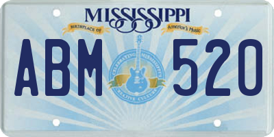 MS license plate ABM520