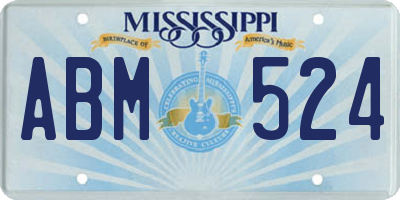MS license plate ABM524