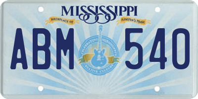MS license plate ABM540