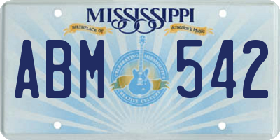 MS license plate ABM542