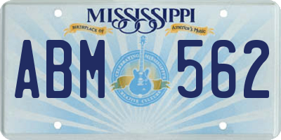 MS license plate ABM562