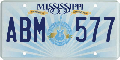MS license plate ABM577