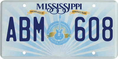 MS license plate ABM608