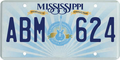 MS license plate ABM624