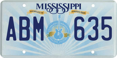 MS license plate ABM635