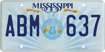 MS license plate ABM637