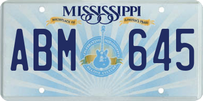 MS license plate ABM645