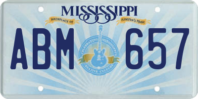 MS license plate ABM657
