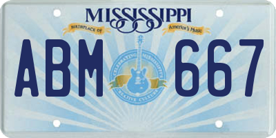 MS license plate ABM667