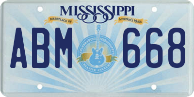 MS license plate ABM668