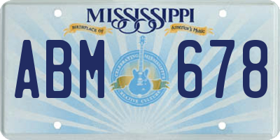 MS license plate ABM678