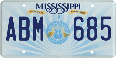 MS license plate ABM685
