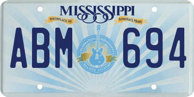 MS license plate ABM694