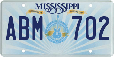 MS license plate ABM702