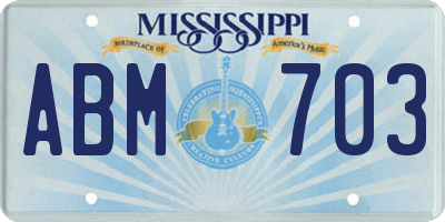 MS license plate ABM703