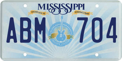 MS license plate ABM704