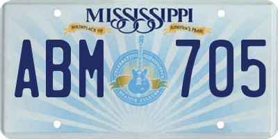 MS license plate ABM705