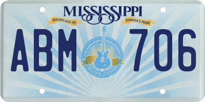 MS license plate ABM706