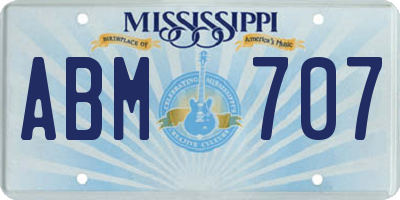 MS license plate ABM707