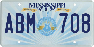 MS license plate ABM708