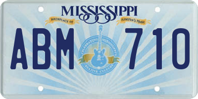 MS license plate ABM710