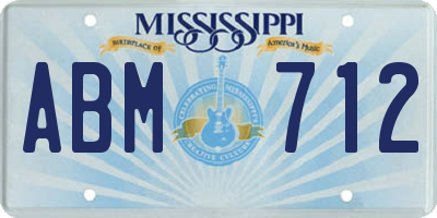 MS license plate ABM712