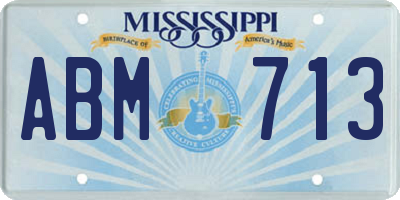 MS license plate ABM713