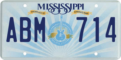 MS license plate ABM714