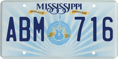 MS license plate ABM716