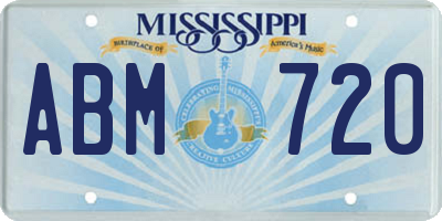 MS license plate ABM720