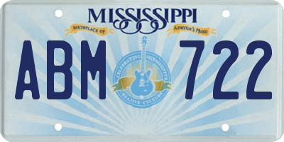 MS license plate ABM722