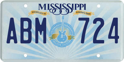 MS license plate ABM724